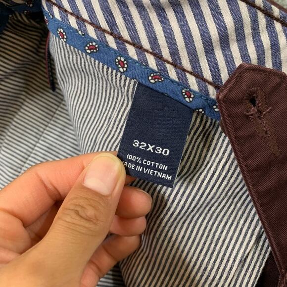 Cremieux Pants Mens 32 Raisin Red Cotton Madison Flat Front Chino Casual - Picture 6 of 11